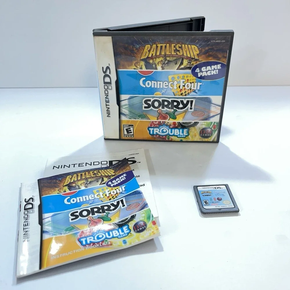 Nintendo DS - Battleship/Connect 4/Sorry/Trouble Complete FREE SHIPPING